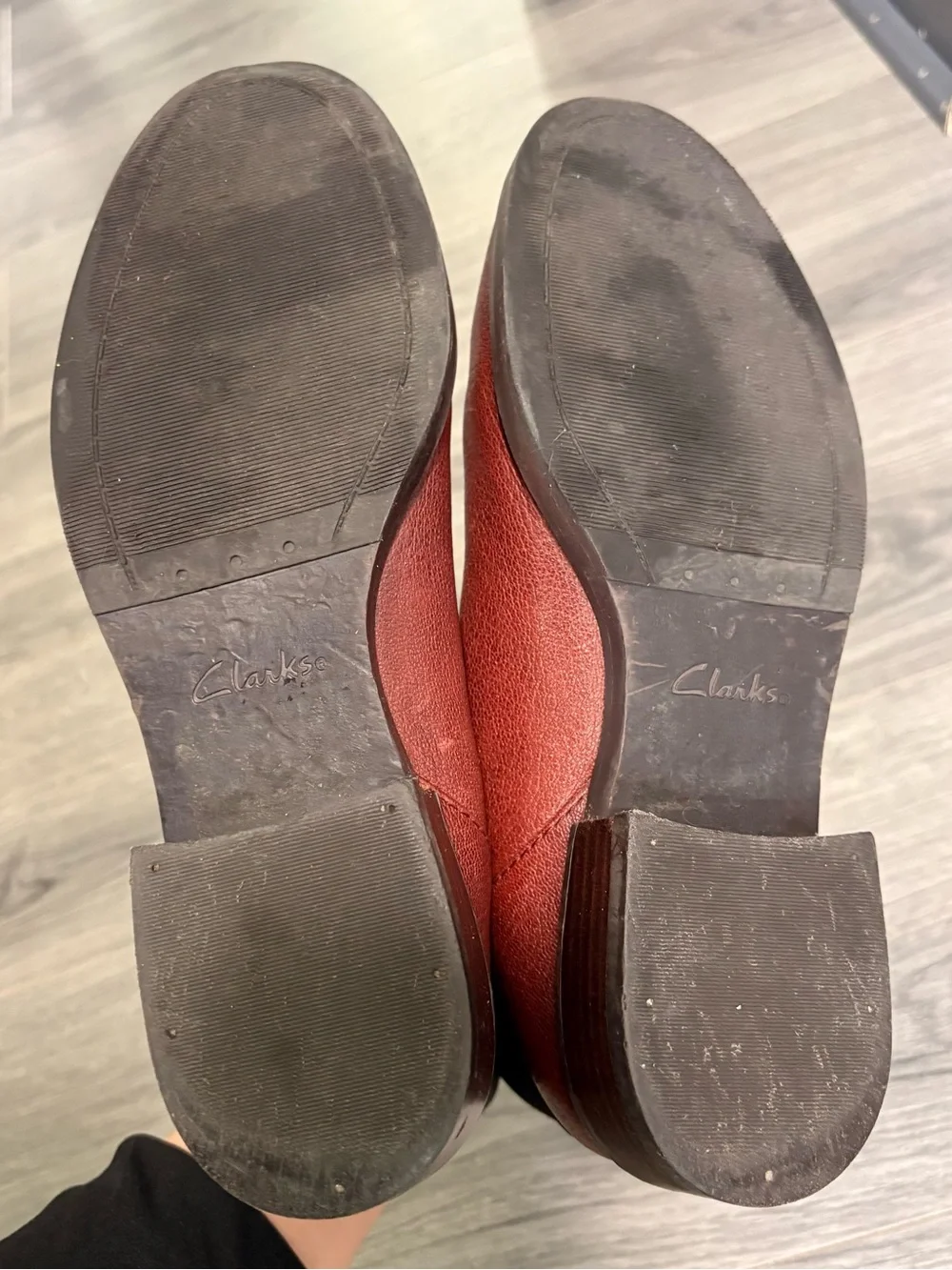 Clarks Women's Marquette Wish Style Leather Boots in Burgundy